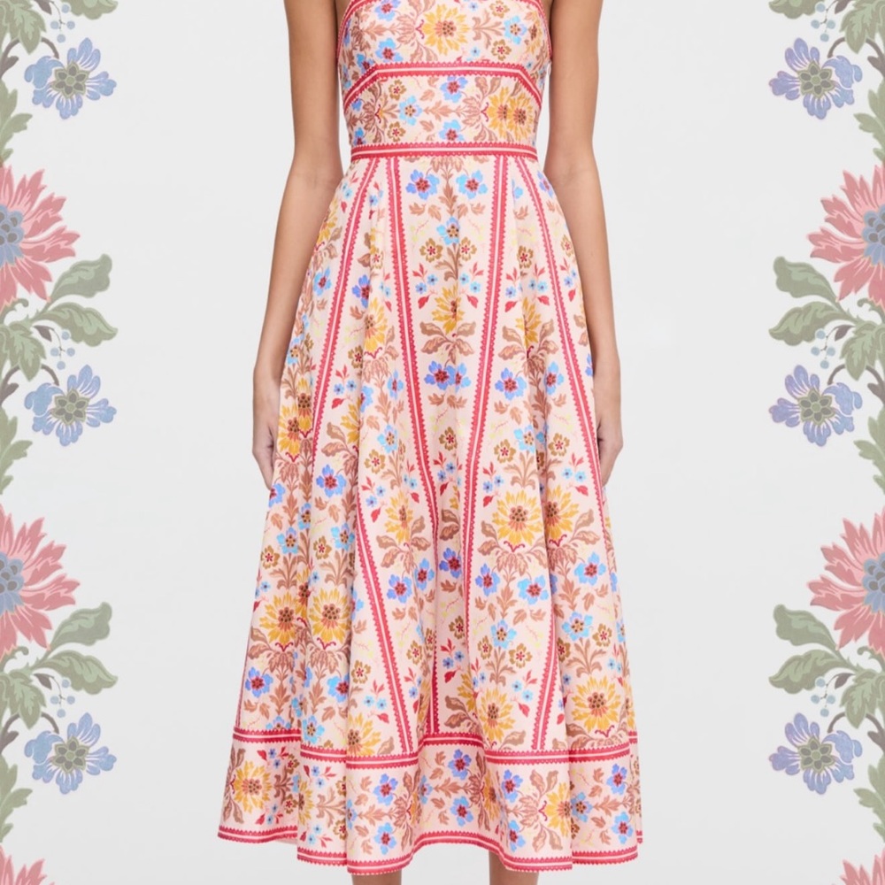 The Margot Dress - Pink Floral Block Stripe